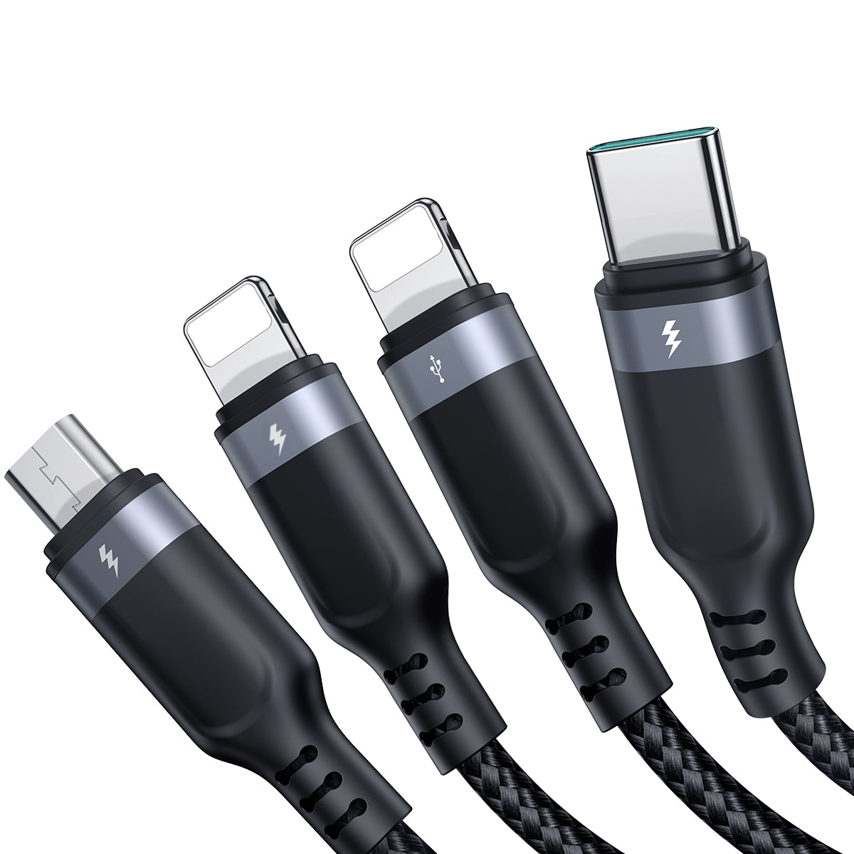 Joyroom laidas Multi-Use Series S-A18 4in1 USB-A - USB-C / Lightning / Lightning / micro USB 1.2m juodas