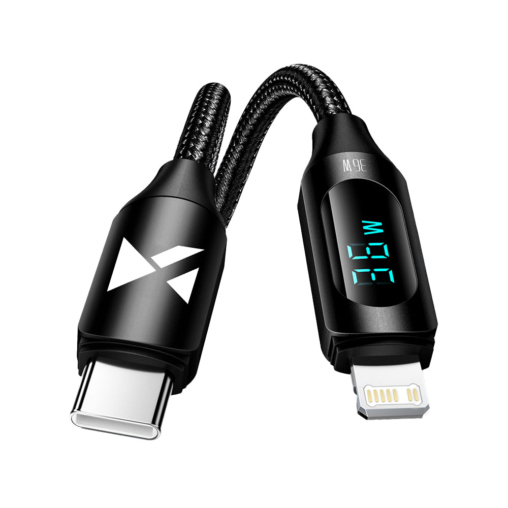 Wozinsky laidas Lightning - USB-C WUCLC2 36W 480Mb/s 2m su ekranu juodas