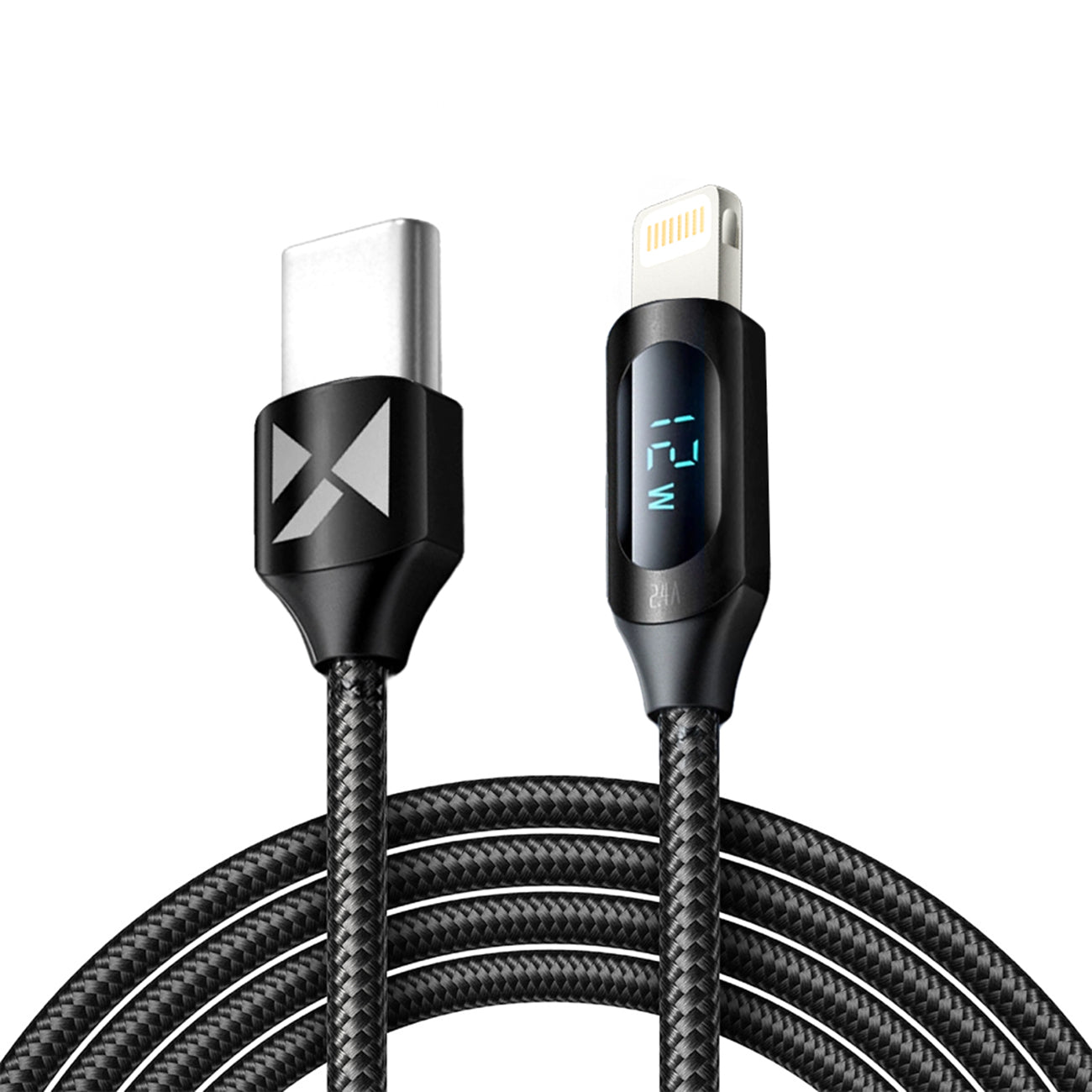 Wozinsky laidas Lightning - USB-C WUCLC2 36W 480Mb/s 2m su ekranu juodas