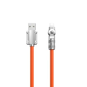 Dudao laidas USB-A - Lightning L24AL kampinis su 180° pasukimu 30W 1m oranžinis