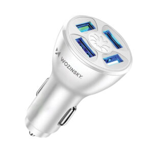 Wozinsky WCCAW 50W 4x USB-A QC automobilinis įkroviklis, baltas