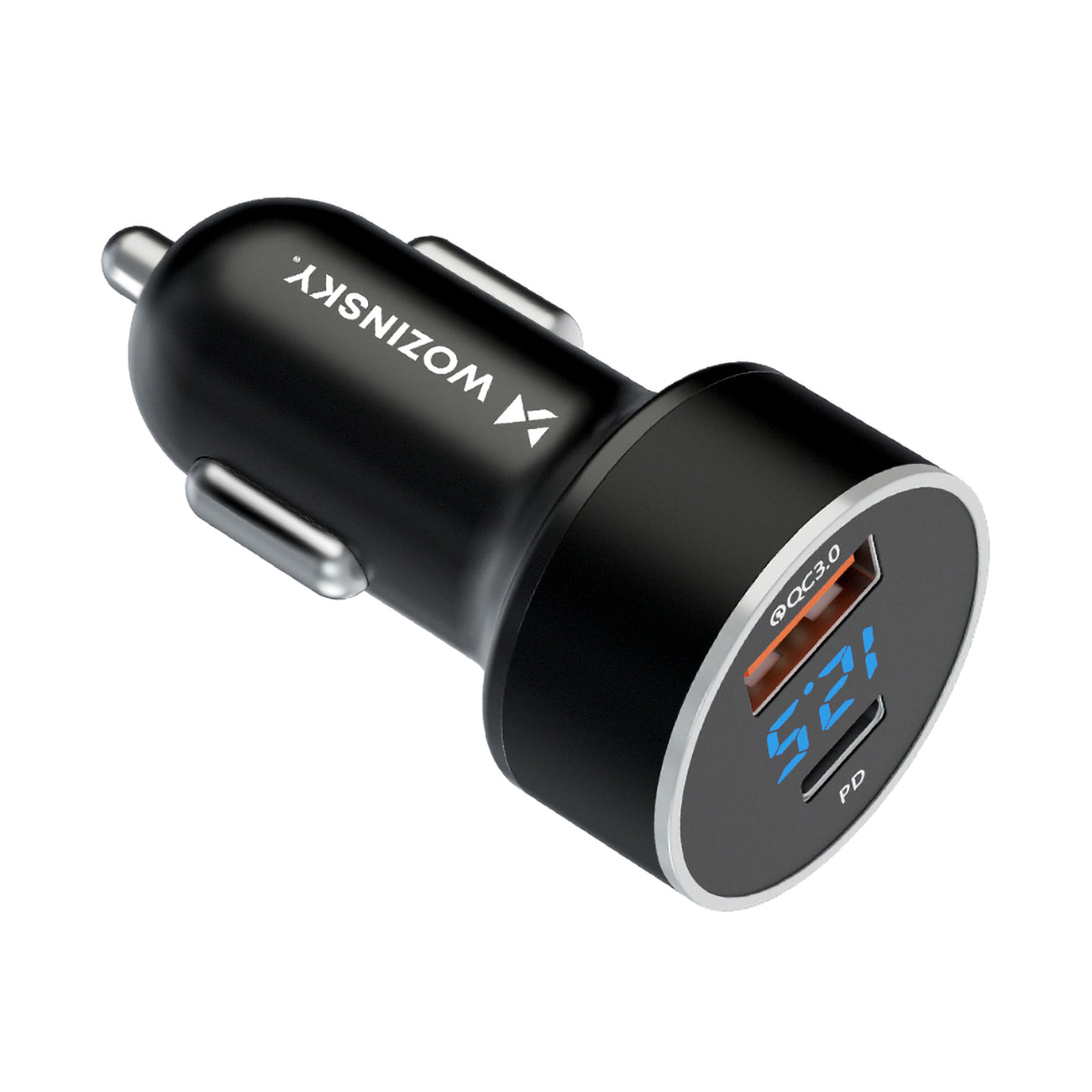 Wozinsky WDCCAC automobilinis įkroviklis USB-C USB-A 36W - juodas