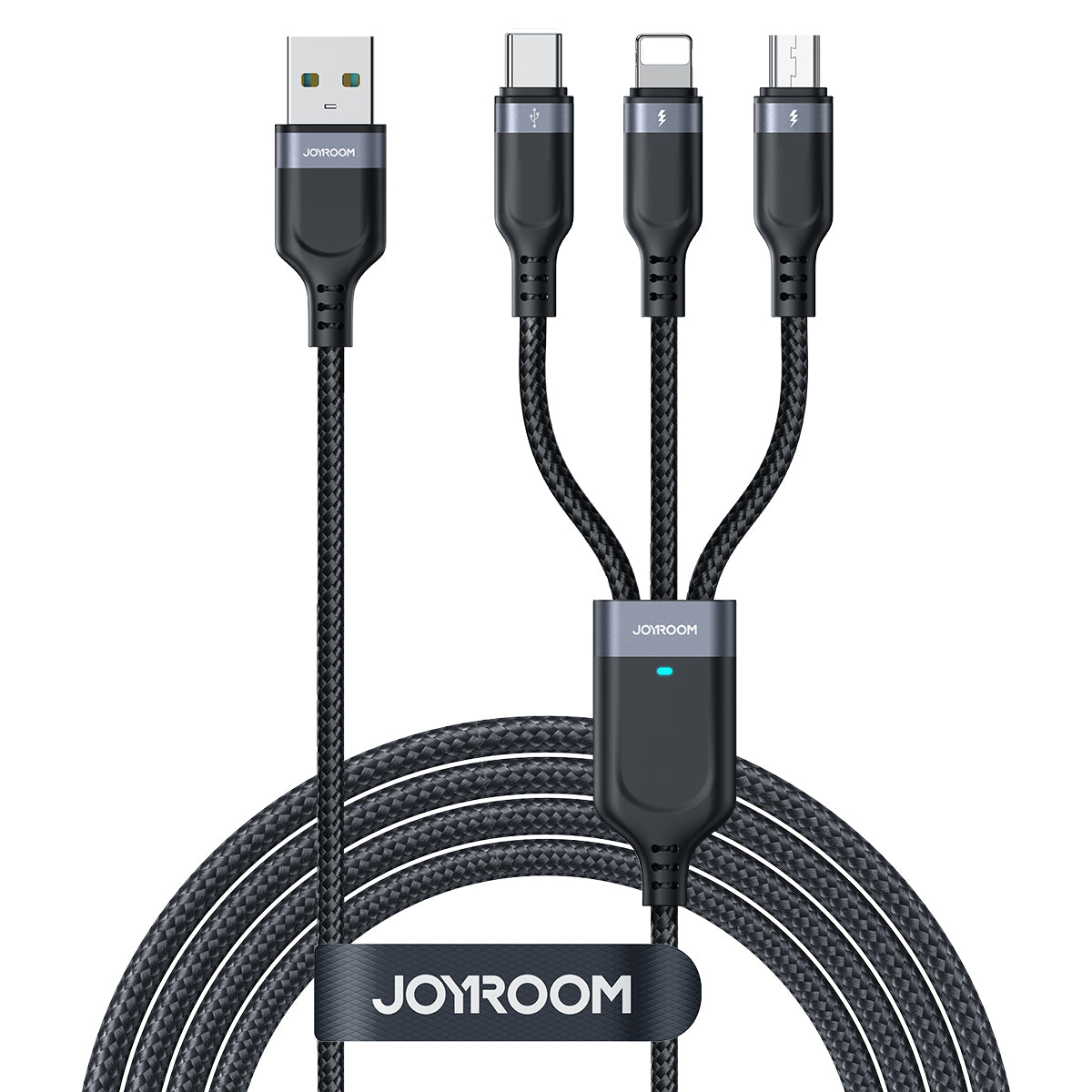 Joyroom laidas Multi-Use Series S-A18 3in1 USB-A - Lightning / USB-C / micro USB 0.3m juodas