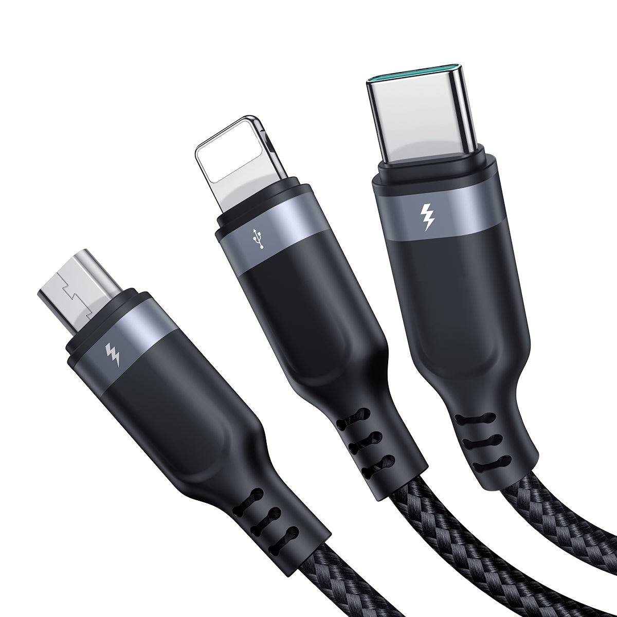 Joyroom laidas Multi-Use Series S-A18 3in1 USB-A - Lightning / USB-C / micro USB 0.3m juodas