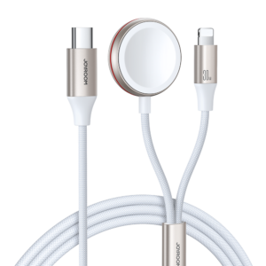 Joyroom S-IW012 2 in 1 Lightning laidas ir indukcinis įkroviklis Apple Watch 1.5m - baltas