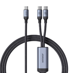 Joyroom Speedy Series S-A21 2in1 USB-C - USB-C / USB-C Laidas 100W 1.5m - juodas