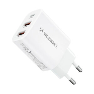 Wozinsky sieninis įkroviklis CWCUCW 30W USB-C / 2 x USB-A - baltas