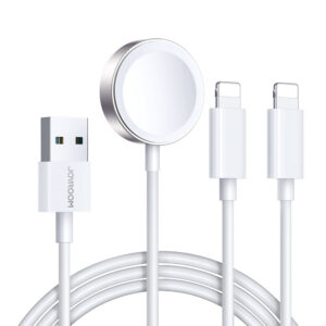 Joyroom laidas S-IW007 3-in-1 USB-A magnetinis įkroviklis - Lightning 1.2m - baltas