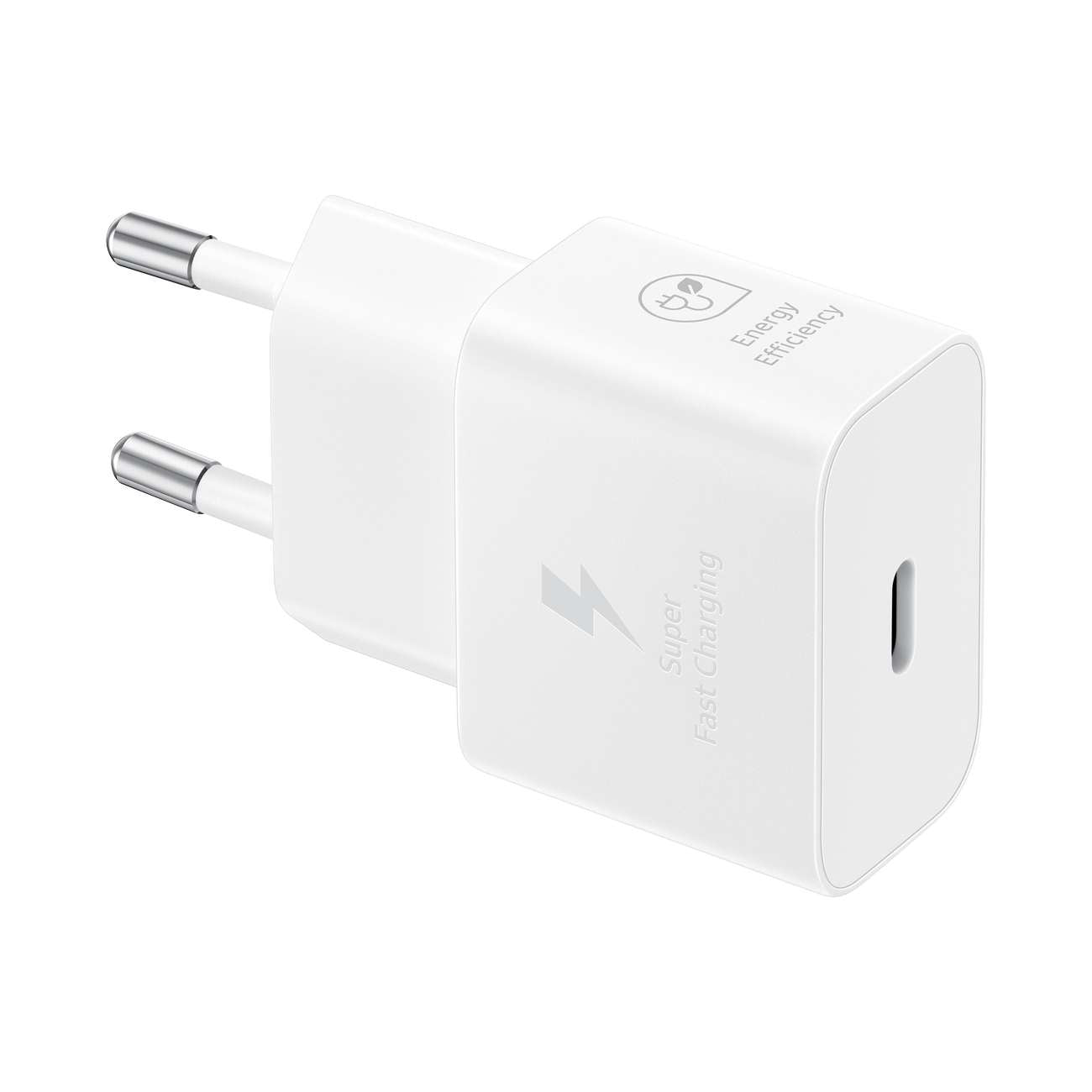 Samsung EP-T2510XWEGEU 25W SFC GaN sieninis įkroviklis su USB-C laidu - baltas