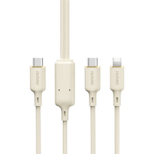 Dudao L7SF 2in1 laidas USB-C - USB-C / Lightning 100W 1.2m - smėlio