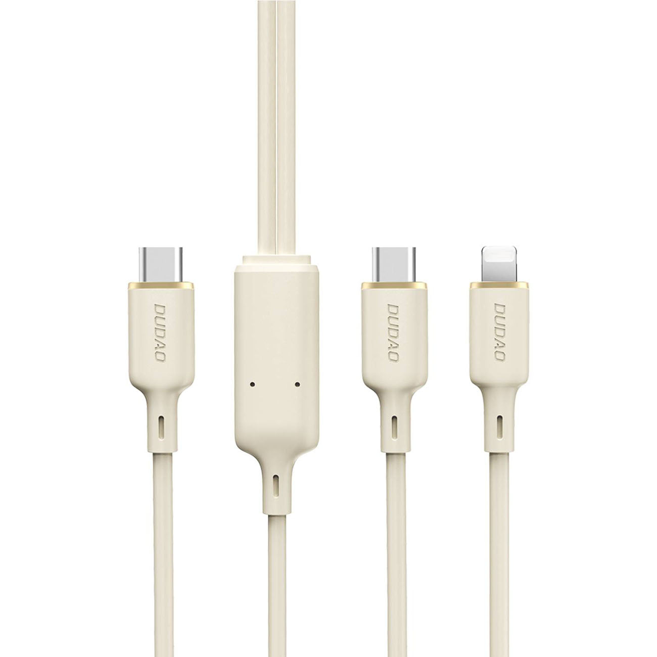 Dudao L7SF 2in1 laidas USB-C - USB-C / Lightning 100W 1.2m - smėlio