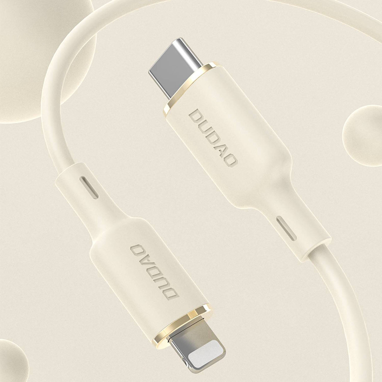 Dudao L7SF 2in1 laidas USB-C - USB-C / Lightning 100W 1.2m - smėlio