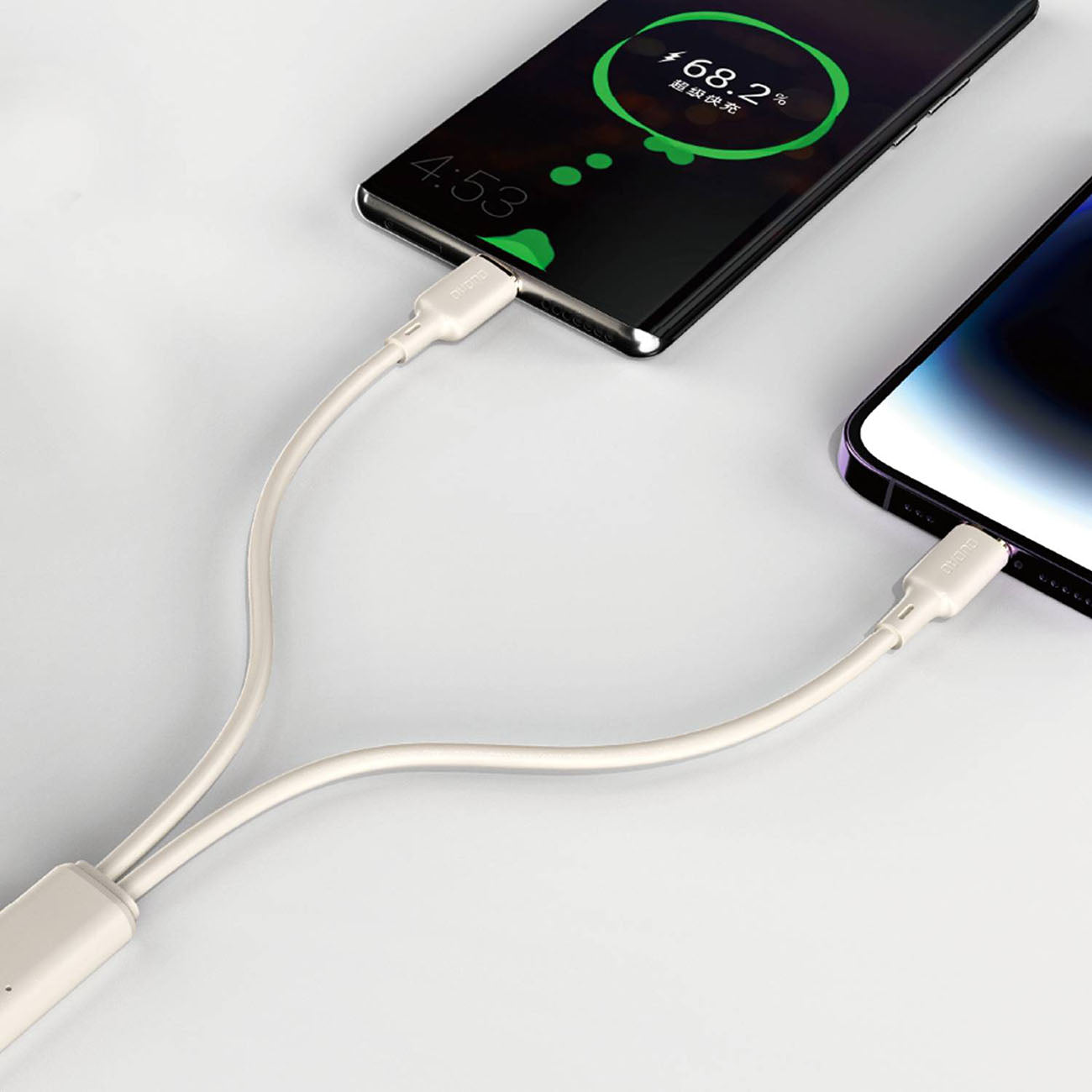 Dudao L7SF 2in1 laidas USB-C - USB-C / Lightning 100W 1.2m - smėlio