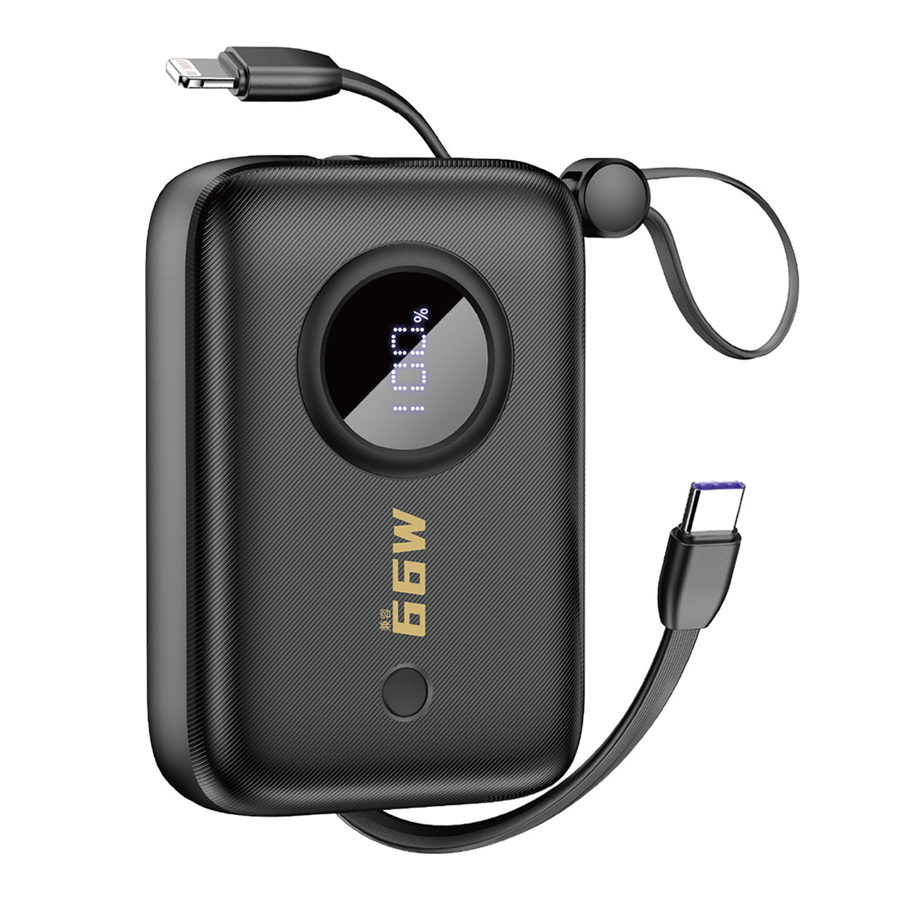 Dudao Išorinė baterija K14 10000mAh su USB-C / Lightning laidais - juodas