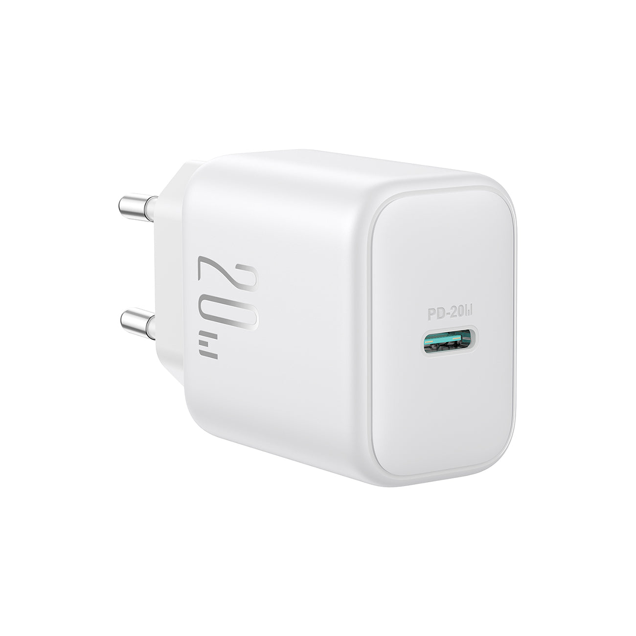 Joyroom JR-TCF20 USB-C PD 20W tinklo įkroviklis - baltas + USB-C / USB-C laidas 1m