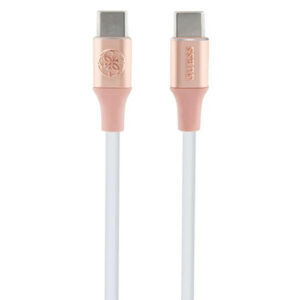 Guess Ebossed Logo USB-C / USB-C laidas 1.5m greitas įkrovimas - rožinis