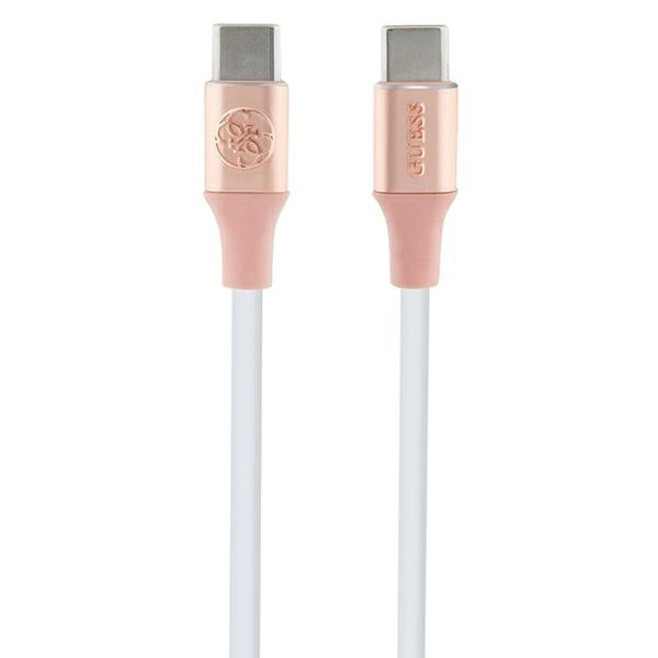 Guess Ebossed Logo USB-C / USB-C laidas 1.5m greitas įkrovimas - rožinis