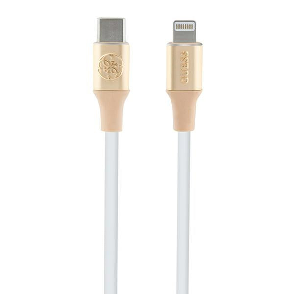 Guess Ebossed Logo USB-C / Lightning laidas 1.5m greitas įkrovimas - auksinis