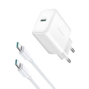 Joyroom JR-TCF24 USB-C PD 30W QC SFC tinklo įkroviklis + 1m USB-C laidas - baltas
