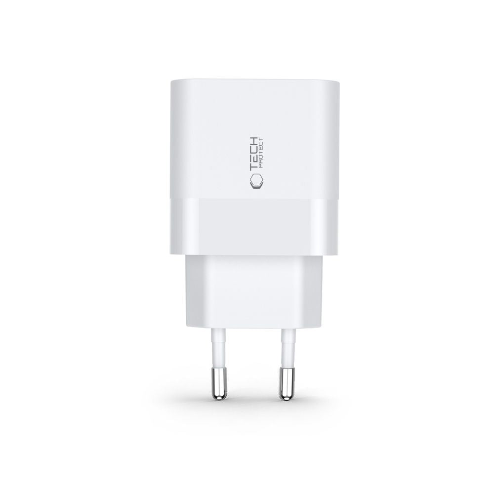 Tech-Protect C30W įkroviklis USB-C PD 30W / USB-A QC 3.0 - baltas