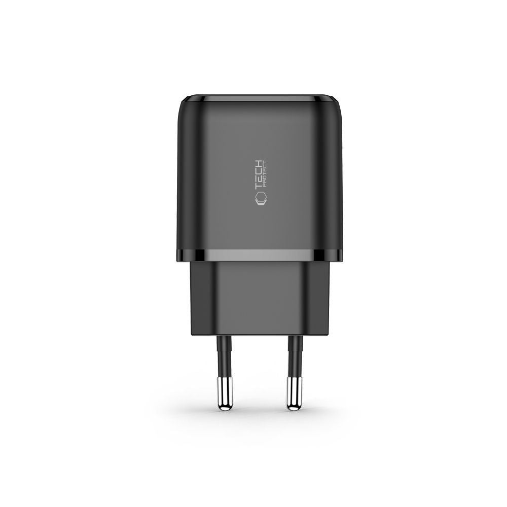 Tech-Protect C20W įkroviklis USB-C PD 20W / USB-A QC 3.0 - juodas