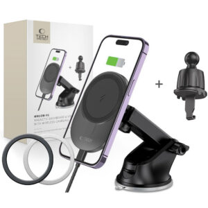 Tech-Protect Automobilinis telefono laikiklis MM15W-V1 su MagSafe 15W belaidžiu įkrovikliu prietaisų skydeliui / oro...
