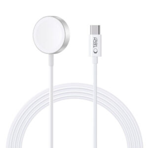Tech-Protect UltraBoost Magnetinis indukcinis įkroviklis su USB-C jungtimi, skirtas Apple Watch, 1.2m - baltas