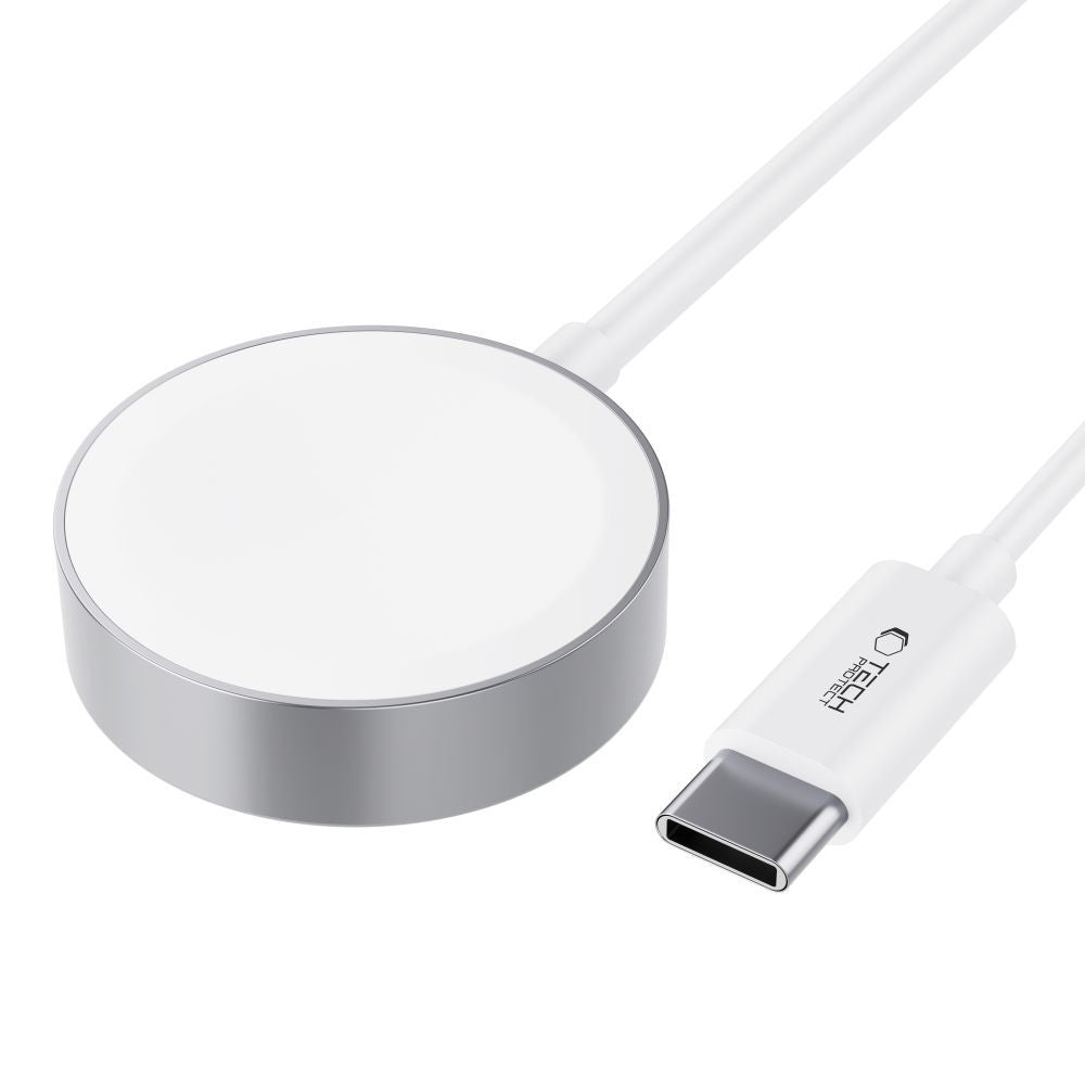 Tech-Protect UltraBoost Magnetinis indukcinis įkroviklis su USB-C jungtimi, skirtas Apple Watch, 1.2m - baltas