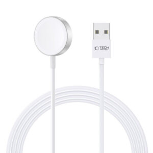 Tech-Protect UltraBoost Magnetinis indukcinis įkroviklis su USB-A jungtimi, skirtas Apple Watch, 1.2m - baltas
