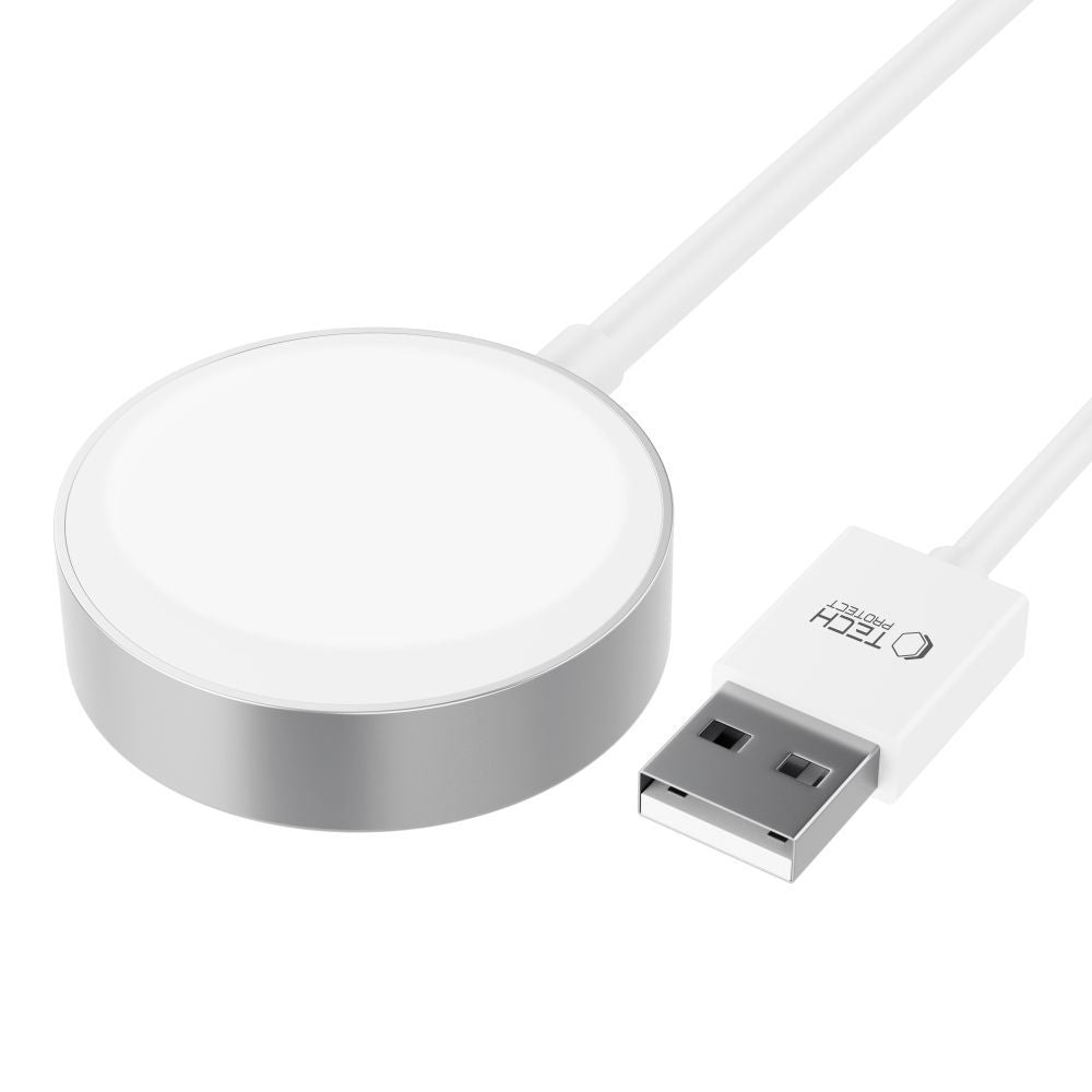 Tech-Protect UltraBoost Magnetinis indukcinis įkroviklis su USB-A jungtimi, skirtas Apple Watch, 1.2m - baltas