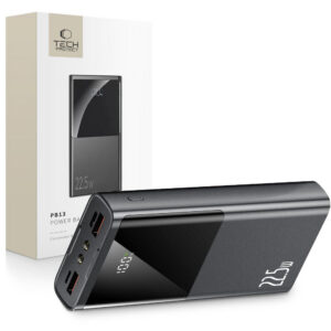 Tech-Protect Išorinė baterija PB13 20000mAh 22.5W 2x USB-A / USB-C / Lightning su USB-C / USB-A laidu - pilkas