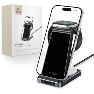 Tech-Protect Indukcinis įkroviklis QI15W-A26 15W 3in1 išmaniajam telefonui / ausinėms / Apple Watch - juodas