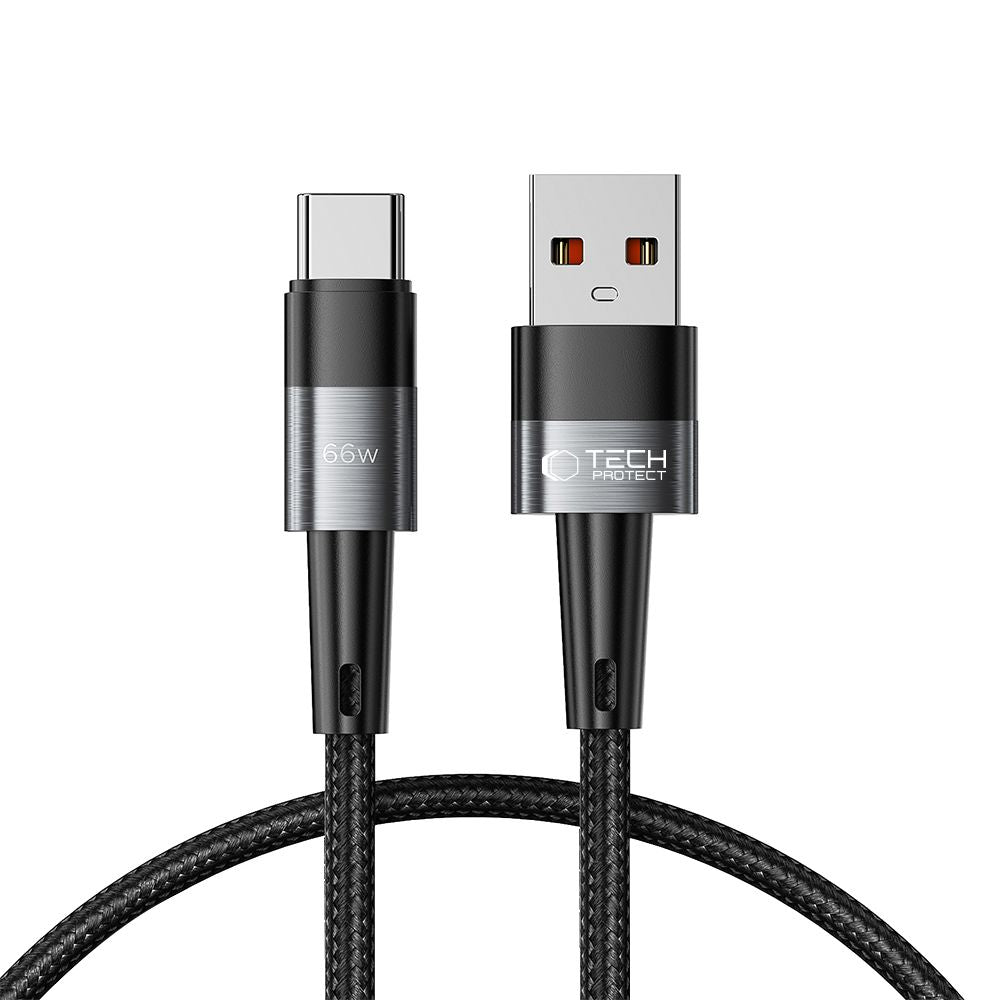 Tech-Protect UltraBoost USB-C / USB-A laidas 66W 6A 0.25m - pilkas