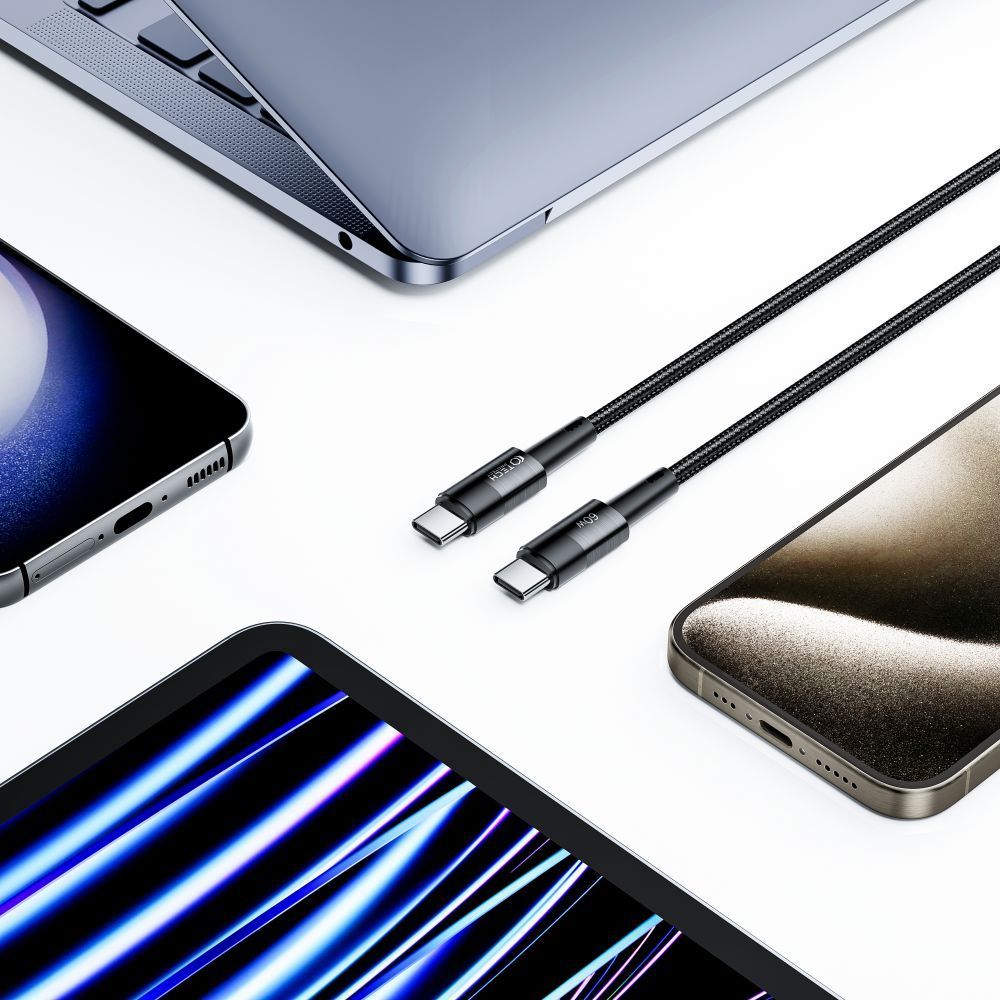 Tech-Protect UltraBoost USB-C / USB-C PD laidas 60W 3A 1m - pilkas
