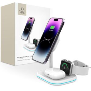 Tech-Protect Indukcinis įkroviklis QI15W-A27 3-in-1 su MagSafe stovu išmaniajam telefonui / Apple Watch / AirPods -...