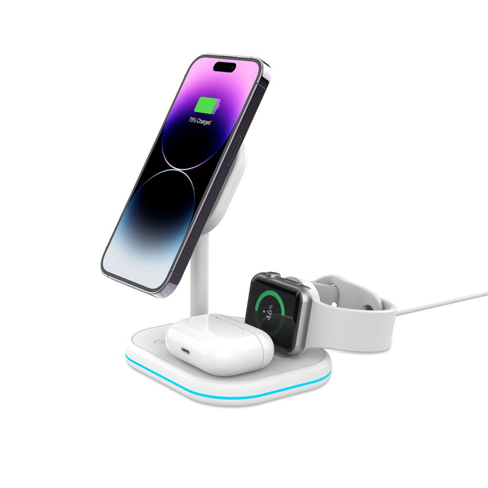 Tech-Protect Indukcinis įkroviklis QI15W-A27 3-in-1 su MagSafe stovu išmaniajam telefonui / Apple Watch / AirPods -...