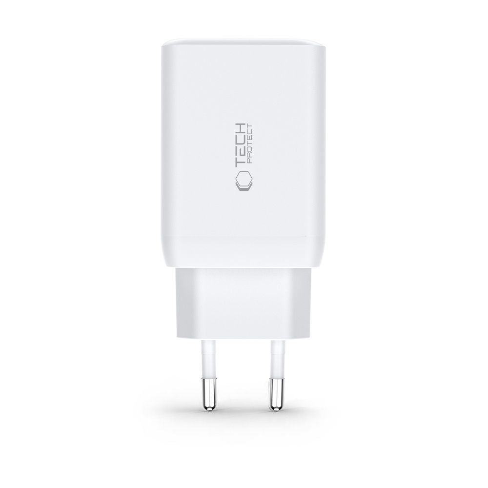 Tech-Protect C65W įkroviklis 2x USB-C PD 65W / USB-A QC 3.0 - juodas