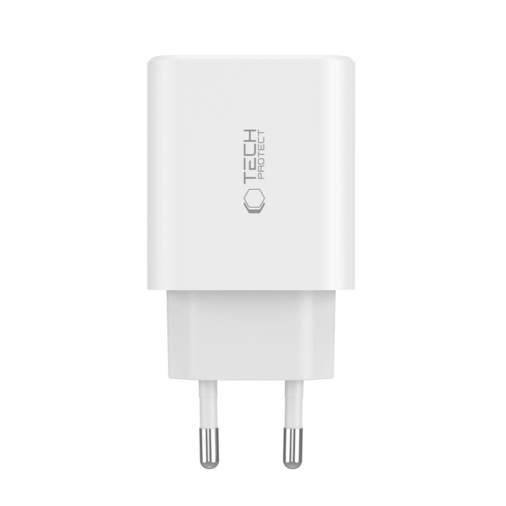 Tech-Protect NC30W įkroviklis 2x USB-C PD 30W / USB-A QC 3.0 - juodas
