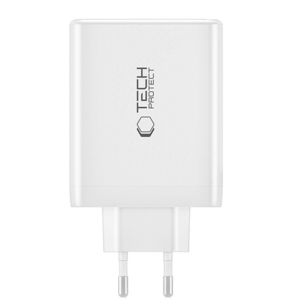 Tech-Protect NC100W-GAN tinklo įkroviklis GaN 3x USB-C PD 100W / USB-A QC 3.0 - juodas