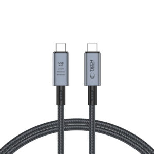 Tech-Protect UltraBoost Max USB-C 4.0 / USB-C 4.0 PD laidas 240W 8K 40Gbps 1m - pilkas
