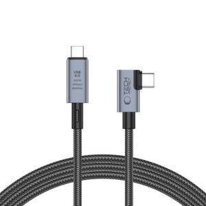Tech-Protect UltraBoost Max L USB-C 4.0 (tiesus) / USB-C 4.0 (kampinis) PD laidas 240W 8K 40Gbps 1.5m - pilkas