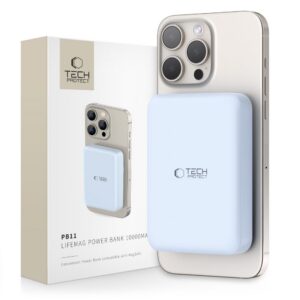 Tech-Protect LifeMag PB11 Išorinė baterija su MagSafe 10000mAh 15W USB-C jungtis - mėlynas + USB-C laidas