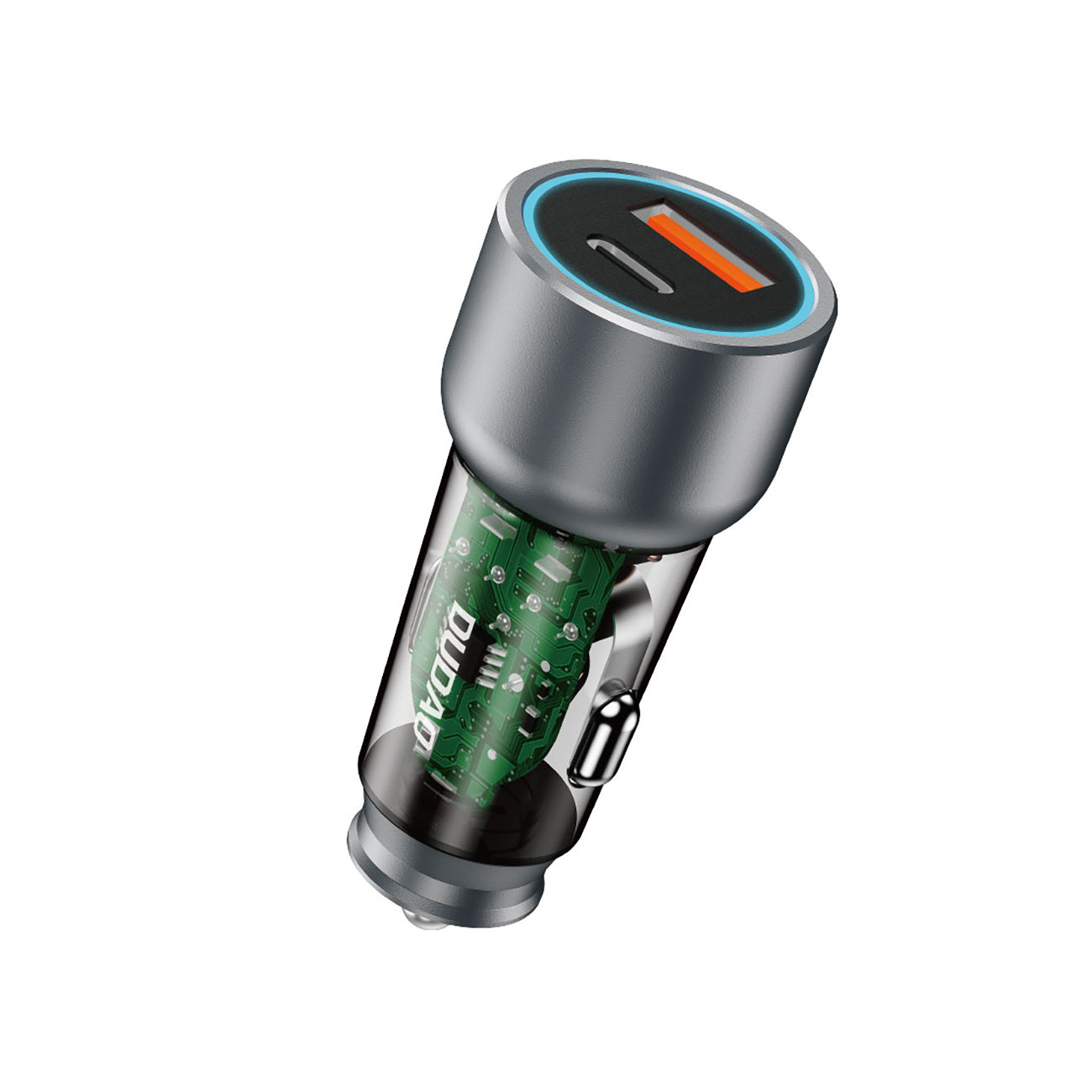 Dudao R4T 25W USB-A / USB-C automobilinis įkroviklis - pilkas