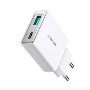 Joyroom JR-TCF14 20W USB-A USB-C itin plonas sieninis įkroviklis - baltas