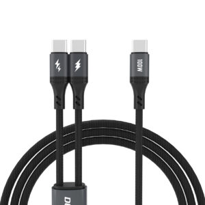 Dudao L3F 2in1 laidas 100W 1.2m 2 x USB-C - juodas