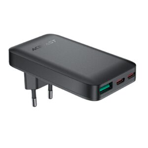 Acefast A100 65W GaN 2 USB-C+ USB-A įkroviklis Ultra Slim - juodas