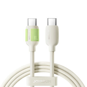 Joyroom S-A53 60W USB-C - USB-C laidas su fluorescenciniu antgaliu 1.2m - smėlinis