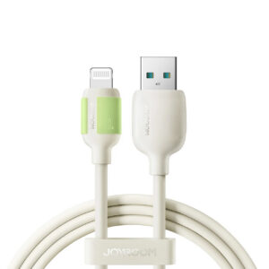Joyroom S-A53 3A USB-A - Lightning laidas su fluorescenciniu antgaliu 2m - smėlinis