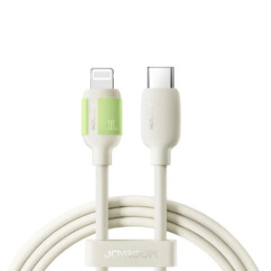 Joyroom S-A53 30W USB-C - Lightning laidas su fluorescenciniu antgaliu 2m - smėlinis