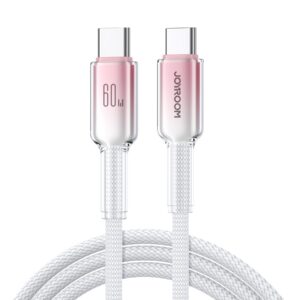 Joyroom S-A42 Crystal-Clear Series 60W USB-C - USB-C laidas 1.2m - baltas